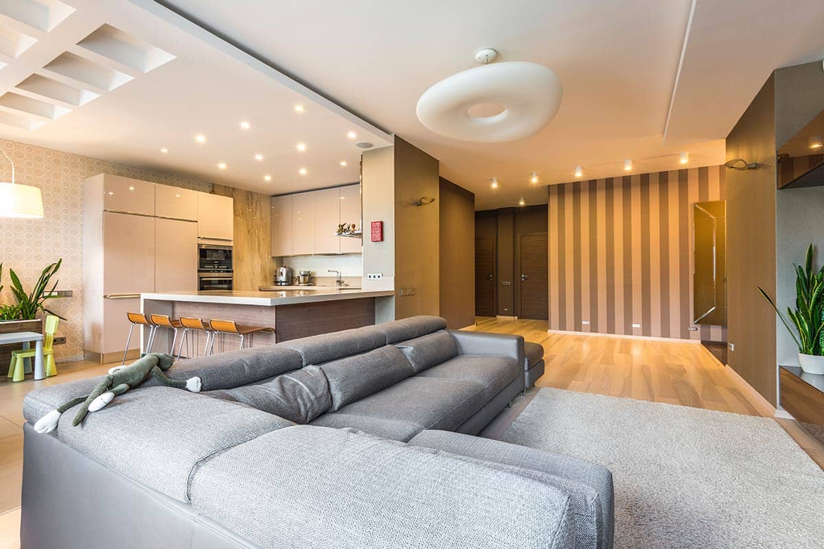 Luxury Lounge with Kitchen View